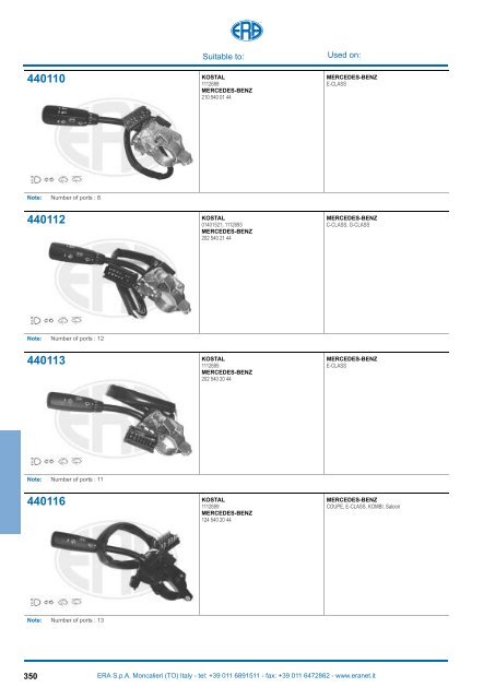 Catalogo Devioguidasgancio Steering column switches Commodos ...