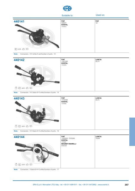 Catalogo Devioguidasgancio Steering column switches Commodos ...