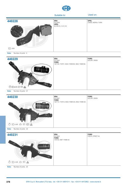 Catalogo Devioguidasgancio Steering column switches Commodos ...