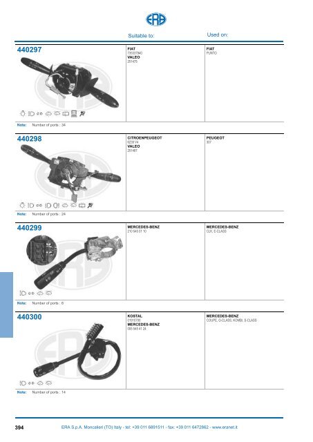 Catalogo Devioguidasgancio Steering column switches Commodos ...