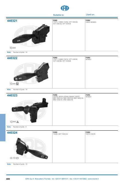 Catalogo Devioguidasgancio Steering column switches Commodos ...