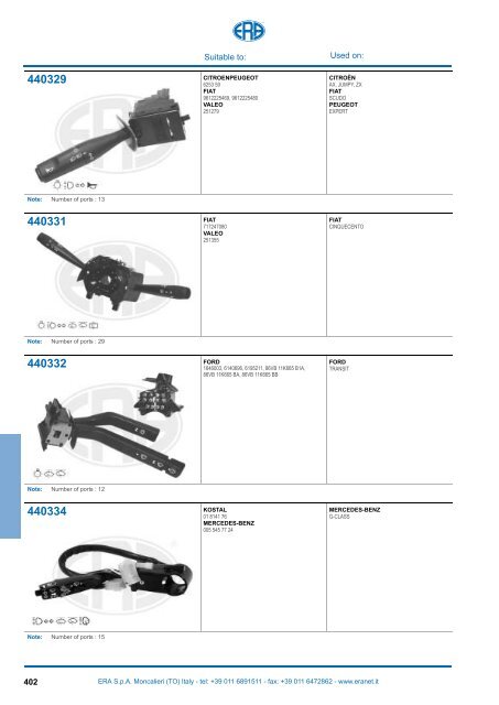 Catalogo Devioguidasgancio Steering column switches Commodos ...