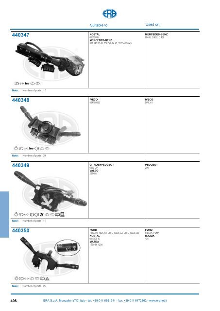 Catalogo Devioguidasgancio Steering column switches Commodos ...