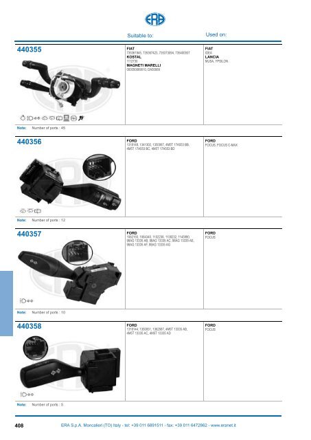 Catalogo Devioguidasgancio Steering column switches Commodos ...