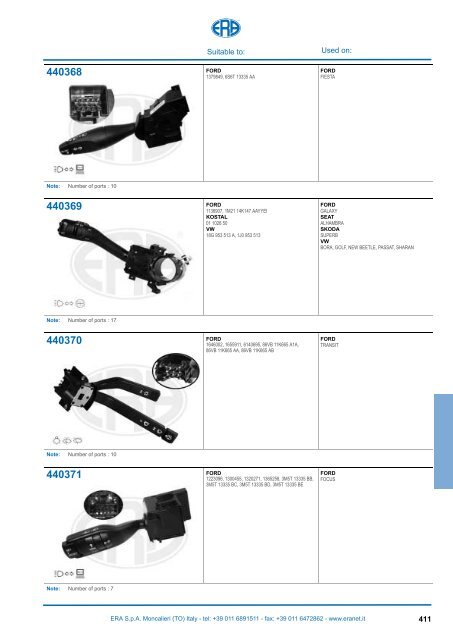 Catalogo Devioguidasgancio Steering column switches Commodos ...