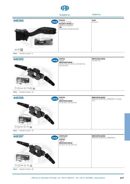 Catalogo Devioguidasgancio Steering column switches Commodos ...