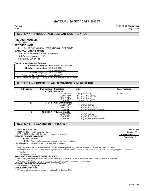 acrylic latex house paint msds