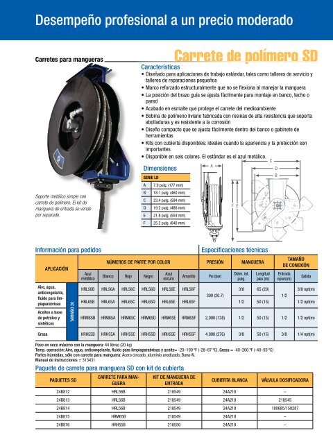 Carretes para mangueras - Graco Inc.