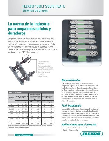 FlexcoÂ® Bolt Solid Plate Sistemas de grapas