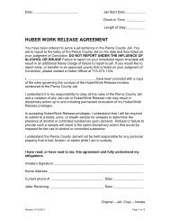 HUBER WORK RELEASE AGREEMENT - Pierce County