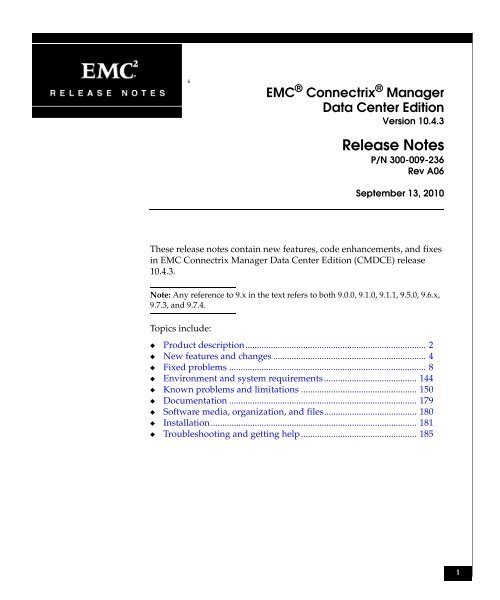 Release Notes - EMC Community Network