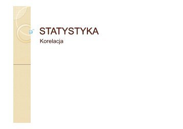 STATYSTYKA - korelacje