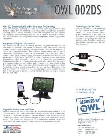 Download 002DS Datasheet - Owl Computing Technologies, Inc.
