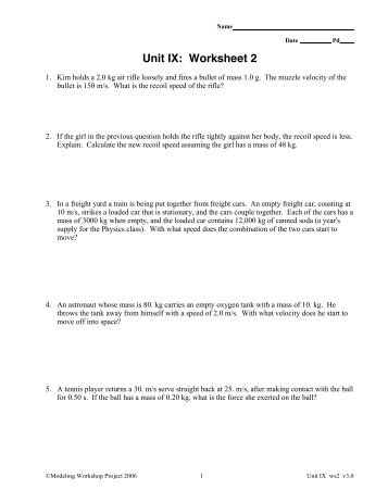 Unit IX: Worksheet 2