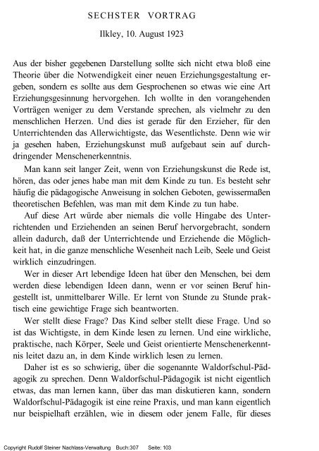 rudolf steiner gesamtausgabe vortrÃ¤ge - Freie Verwaltung des ...