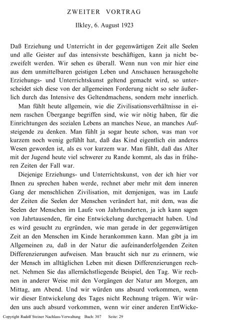 rudolf steiner gesamtausgabe vortrÃ¤ge - Freie Verwaltung des ...