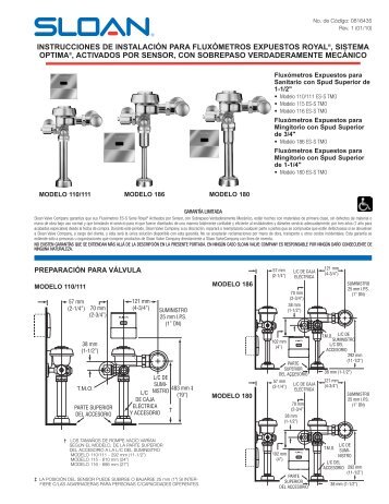 Royal® Expuestos ES-S TMO Instrucciones - Spanish - Sloan Valve ...