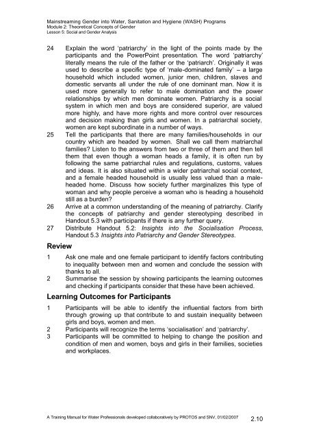 Module 2. Theorethical Concepts of Gender - FSN Network Portal