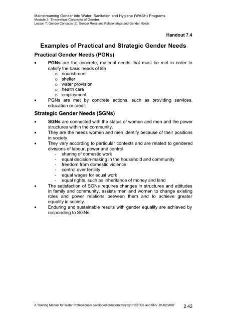 Module 2. Theorethical Concepts of Gender - FSN Network Portal