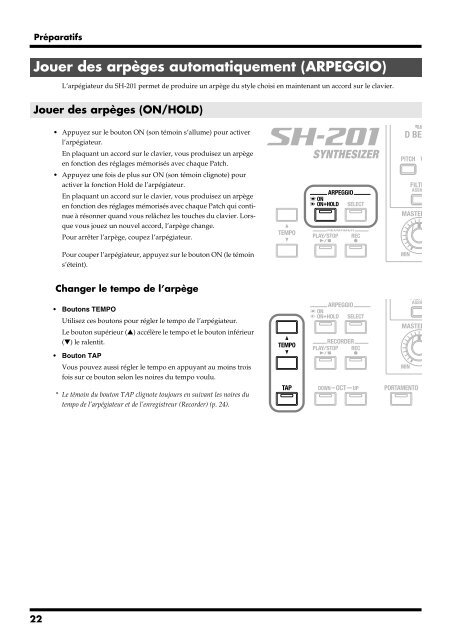 SH-201 Mode d'emploi - Roland Central Europe