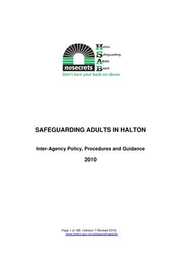 SAFEGUARDING ADULTS IN HALTON - Halton Borough Council