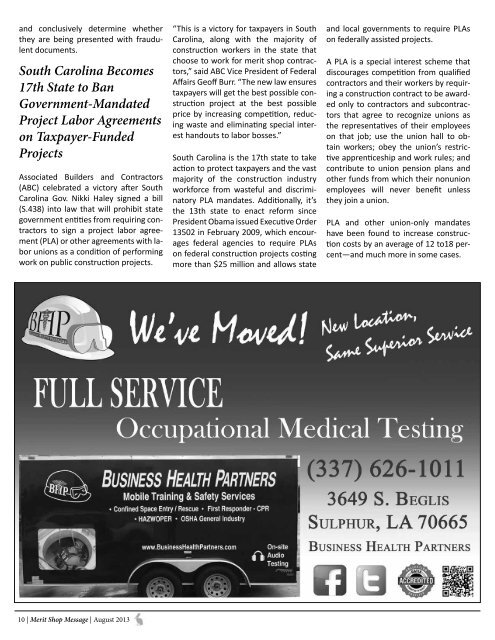 August 2013 Newsletter - ABC