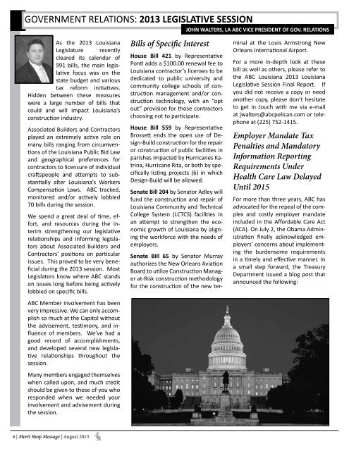 August 2013 Newsletter - ABC