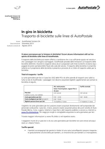 In giro in bicicletta - PostBus