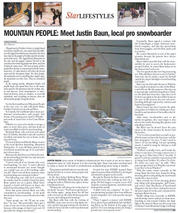 MOUNTAIN PEOPLE: Meet Justin Baun, local pro snowboarder