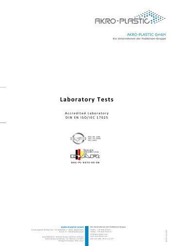 Laboratory Tests - KD Feddersen Holding GmbH