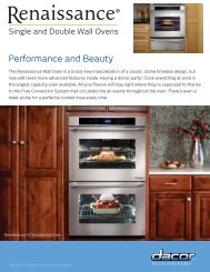 Download Renaissance Wall Oven Sales Flyer - Canada - Dacor