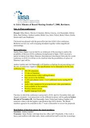 IASA BOARD MEETING MINUTES – OCTOBER 7, 2008