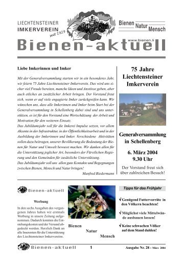 bienen-aktuell Nr. 28.pmd - Liechtensteiner Imkerverein