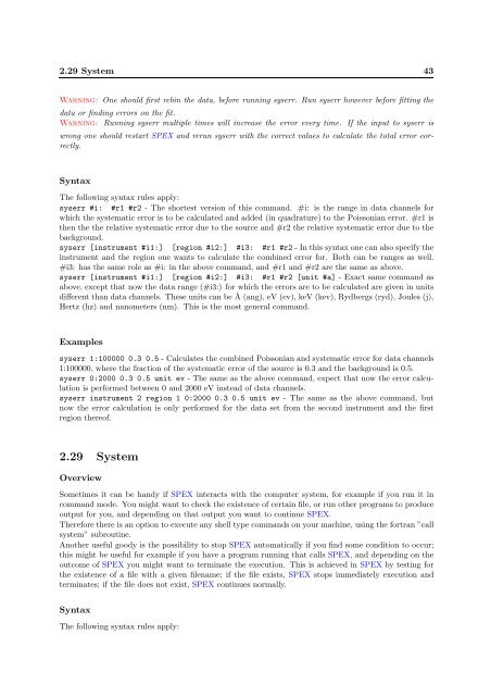 SPEX Reference manual (PDF) - SRON