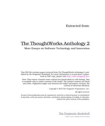 The ThoughtWorks Anthology 2 - The Pragmatic Bookshelf