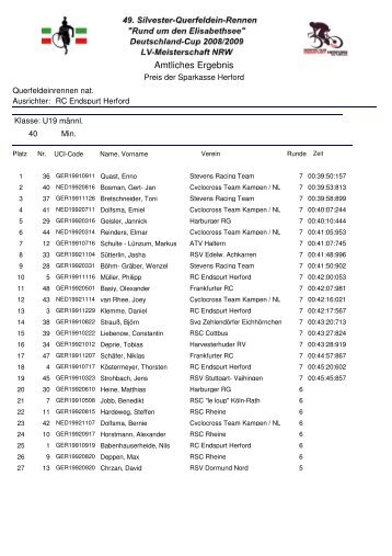 Junioren U19 - RC Endspurt Herford