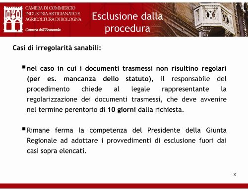 Slide (in formato .pdf) - Camera di Commercio di Bologna