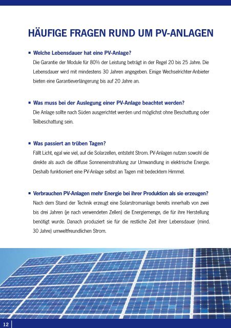 Broschüre "Photovoltaik - Strom aus der Sonne" - PV-Schule
