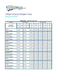 Village Camping Spiaggia Lunga Price List 2010