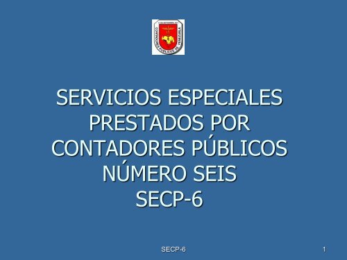 SERVICIOS ESPECIALES PRESTADOS POR CONTADORES PÚBLICOS NÚMERO SEIS SECP-6