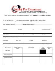Resident & Volunteer Firefighter Application - City of Cheney