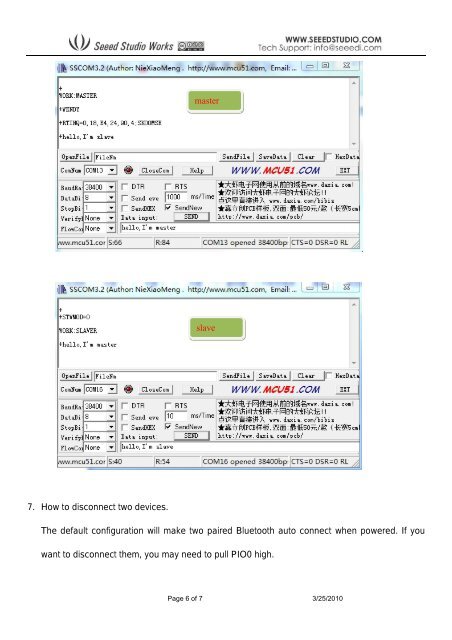 Set up connections between two BluetoothBee step by step