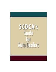 SCDCA's Guide for Auto Dealers - SC Consumer Affairs