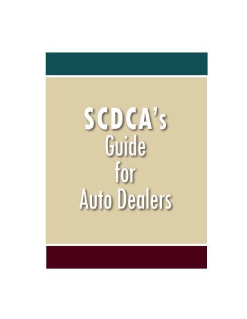 SCDCA's Guide for Auto Dealers - SC Consumer Affairs