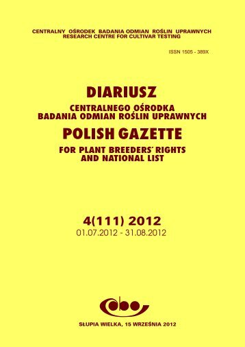 I. WNIOSKI O PRZYZNANIE WYLYCZNEGO PRAWA ... - COBORU