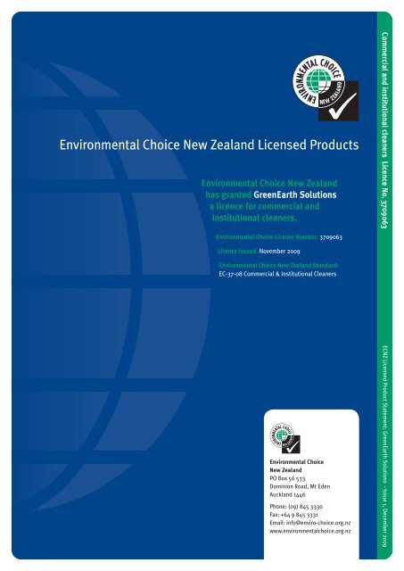 Environmental Choice New Zealand Licensed Products