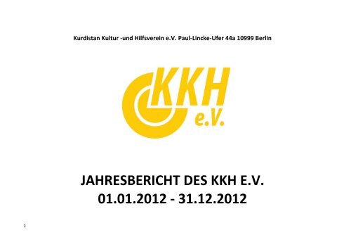 JAHRESBERICHT DES KKH E.V. 01.01.2012 - 31.12.2012