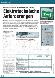 Elektrotechnische Anforderungen - Notbeleuchtung