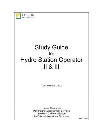Hydro Station Operator II & III Test #2402 - Edison International