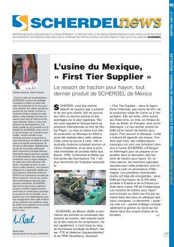 L'usine du Mexique, Ã‚Â« First Tier Supplier Ã‚Â» - Scherdel GmbH